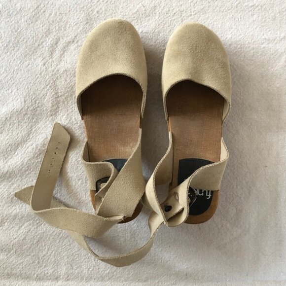 Funkis Suede Ankle Strap Clogs - Picture 7 of 10